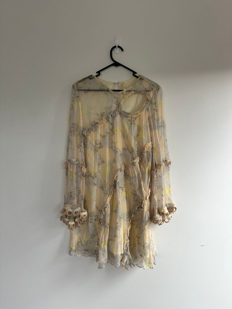 Stevie May Yellow Floral Ruffle Mini Dress