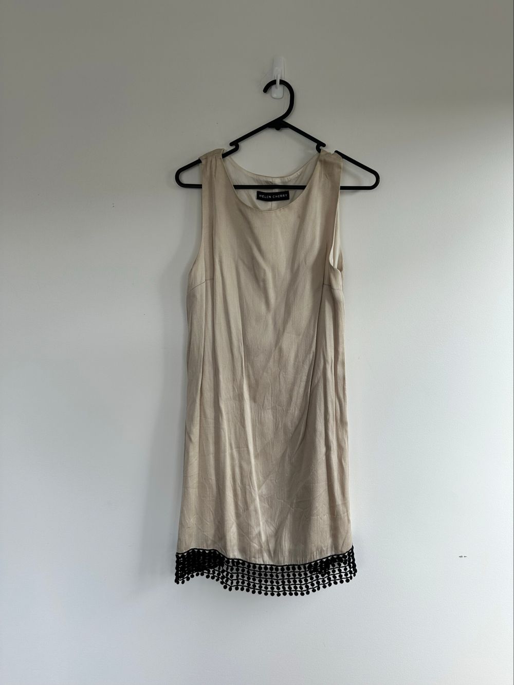 Helen Cherry Beige Sleeveless Dress