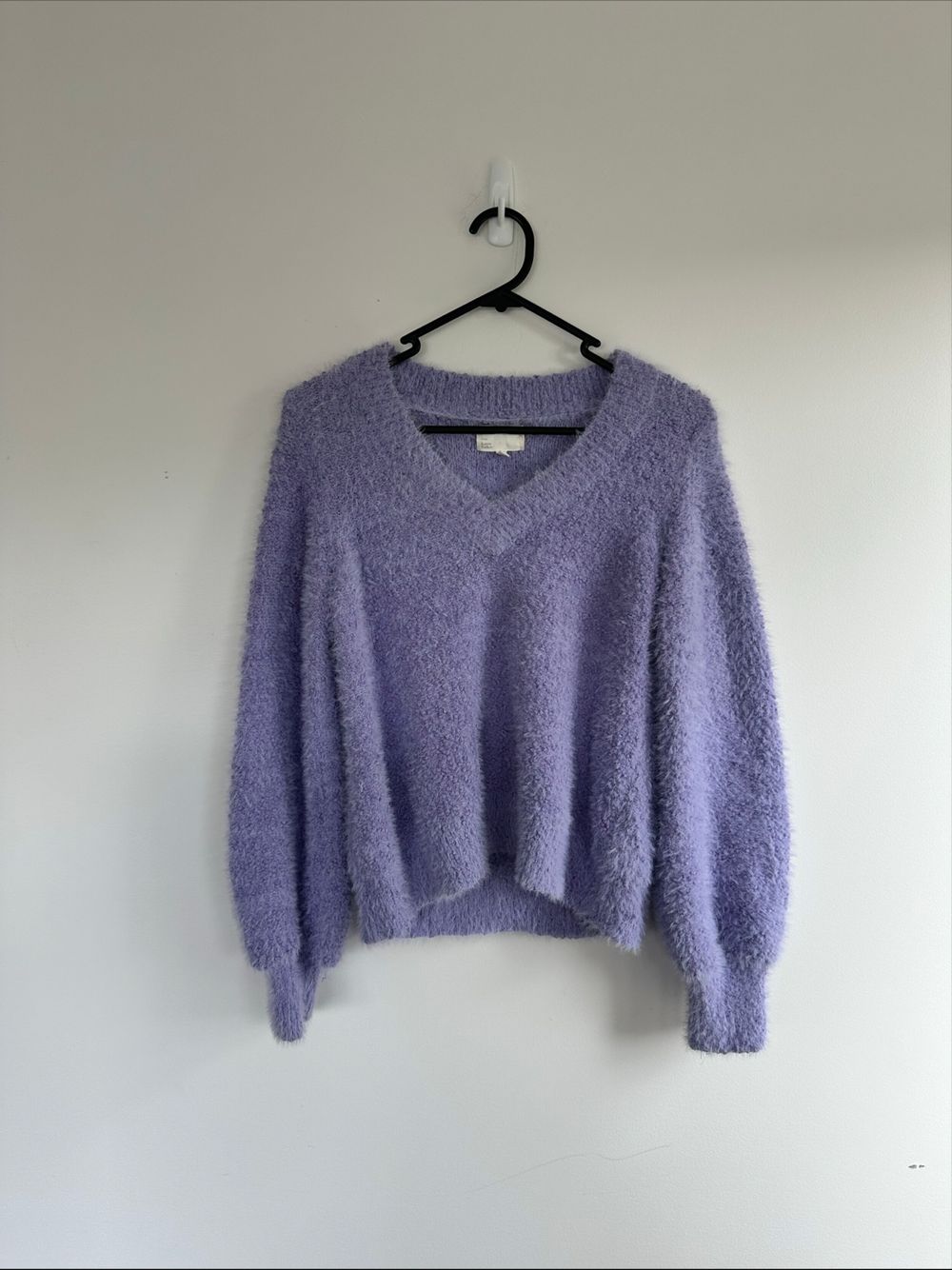 Karen Walker Purple Fuzzy V-Neck Jumper