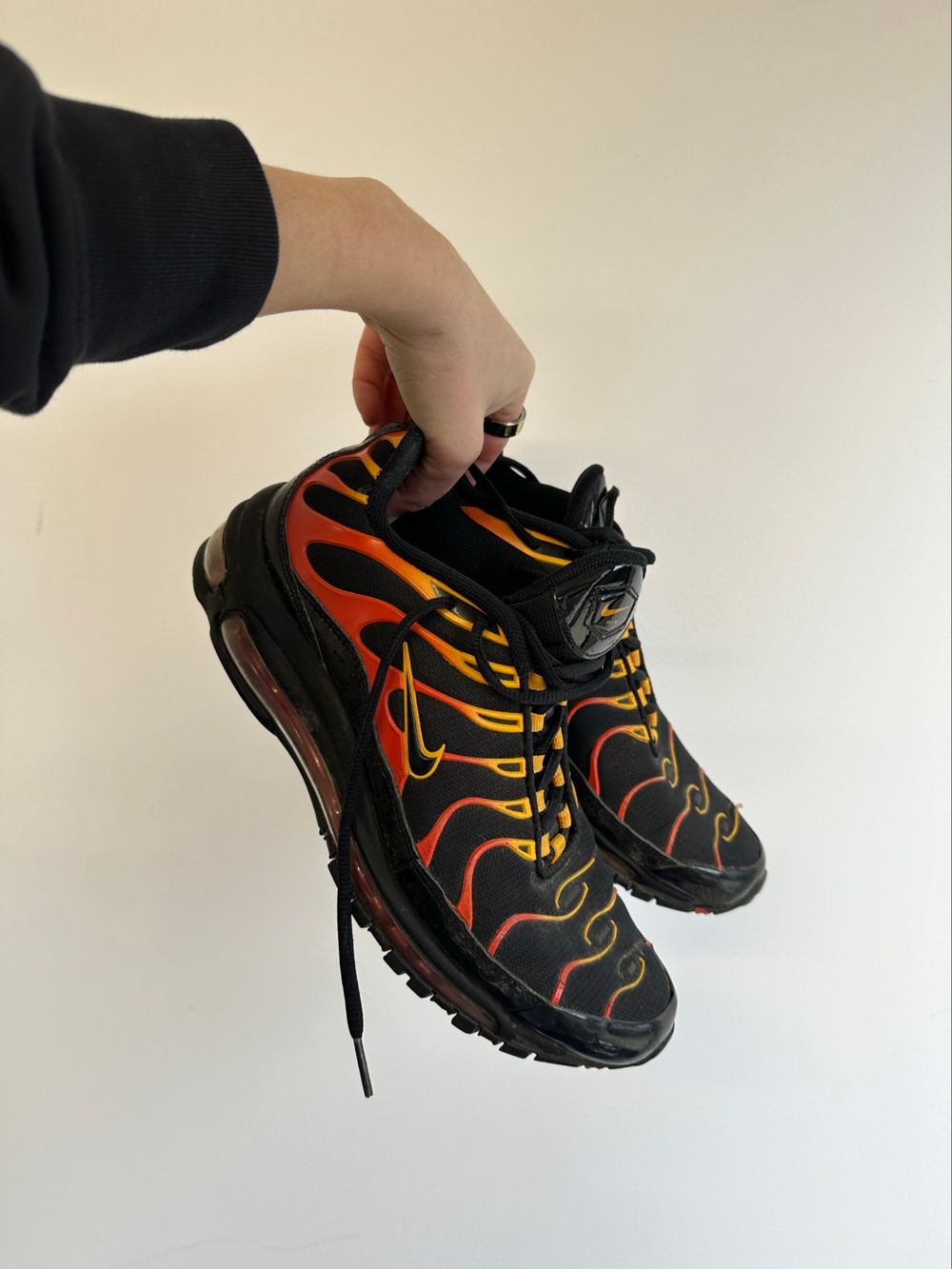 Nike Air Max 97 Plus OG Black Shock Orange Flames Sneakers Retro Trainers Men