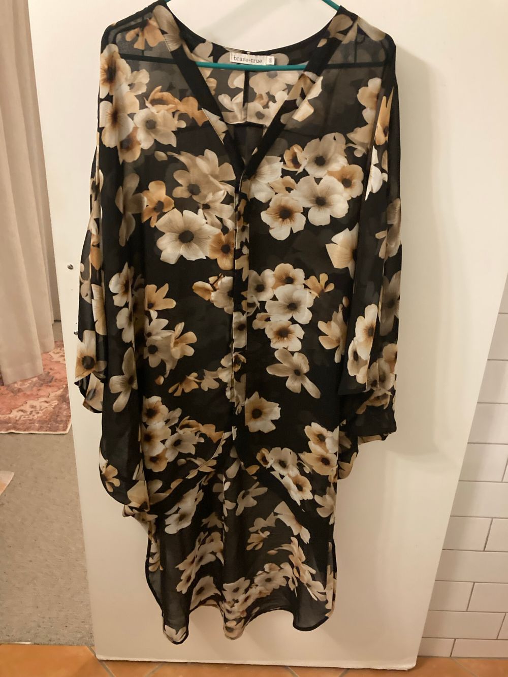 Brave+True Black Floral Print Shirt