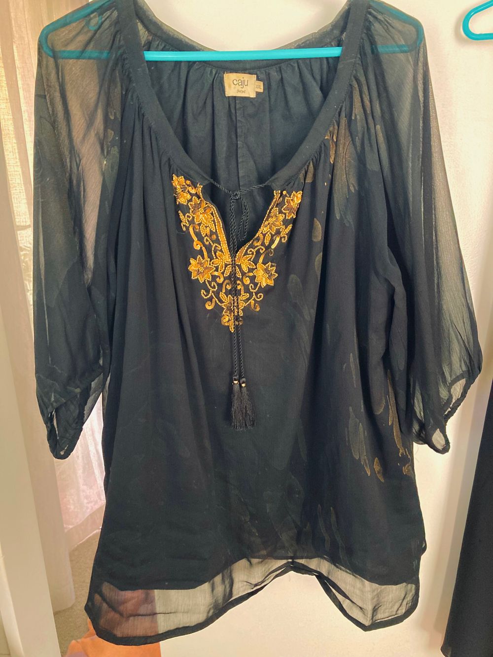 Caju Black Embellished Blouse