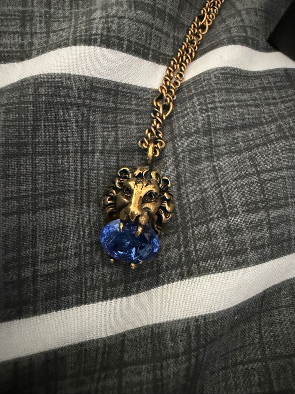 Gucci Gold Lion Head Necklace