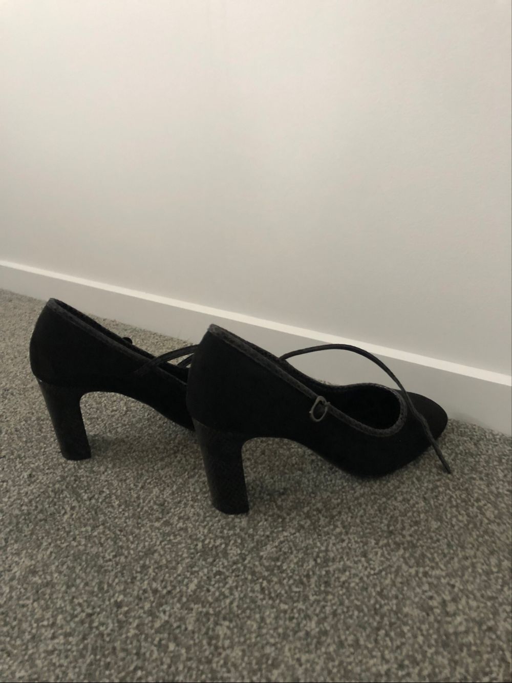 Black Suede Mary Jane Heels