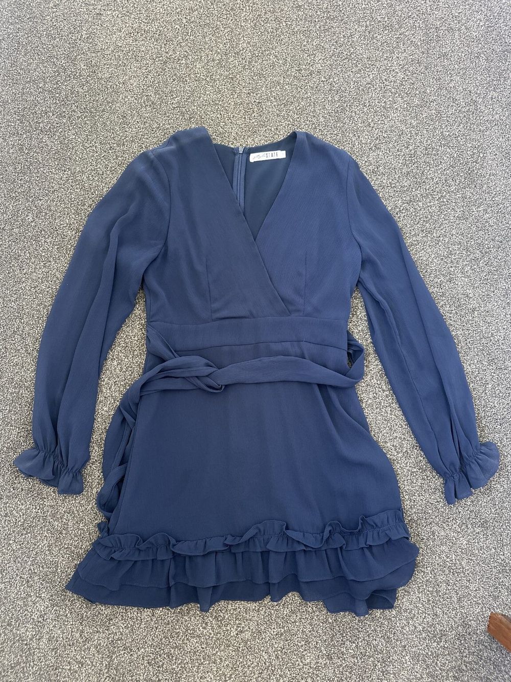 Slate Blue Ruffle Dress: Flo and Frankie *size 10*