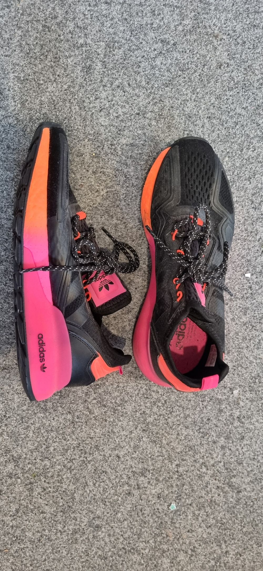 Adidas Black Pink Orange Sneakers Size 7/40