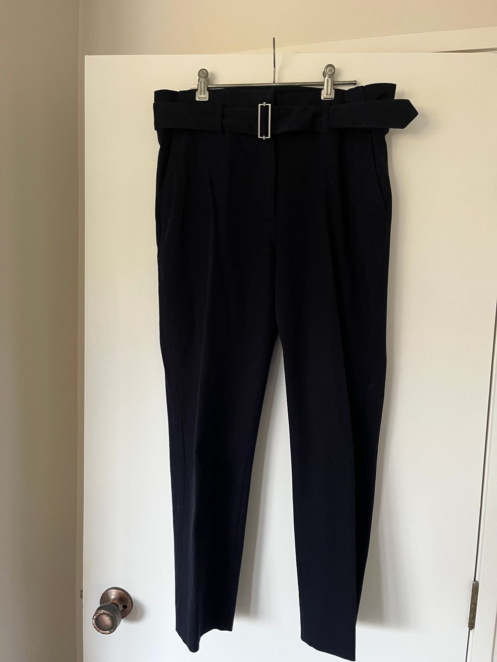 Trenery Navy Belted Trousers