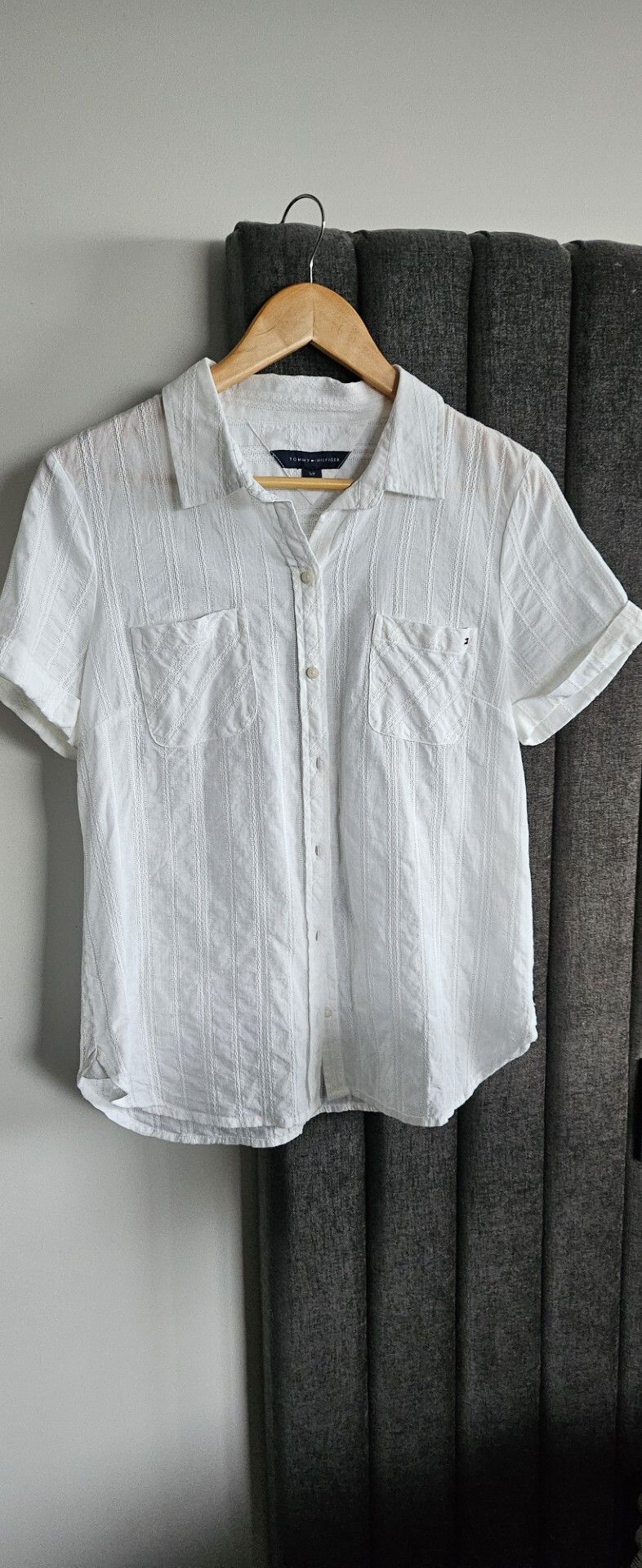 Tommy Hilfiger White Short Sleeve Shirt Size S/P