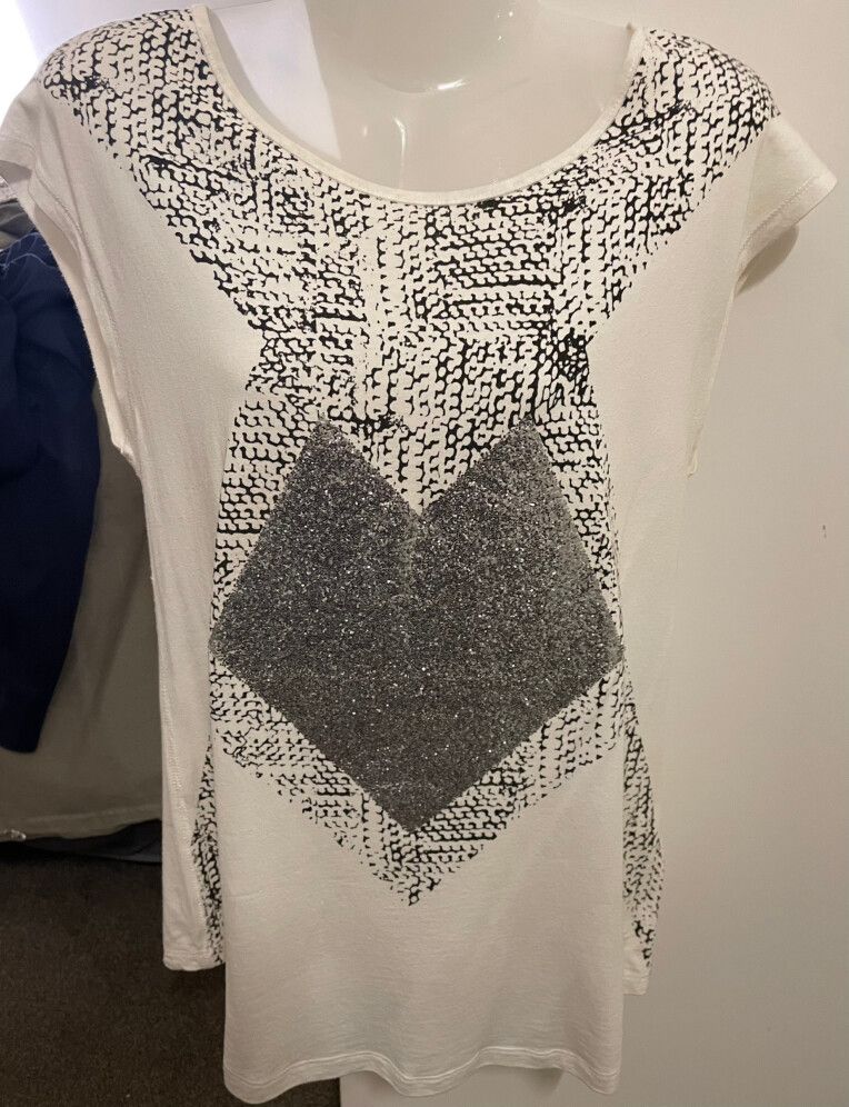 Silver Embossed T shirt, Witchery