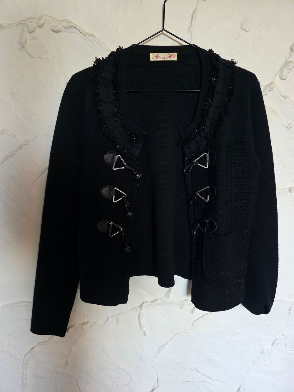 Alannah Hill Black Cardigan / Jacket with toggle front