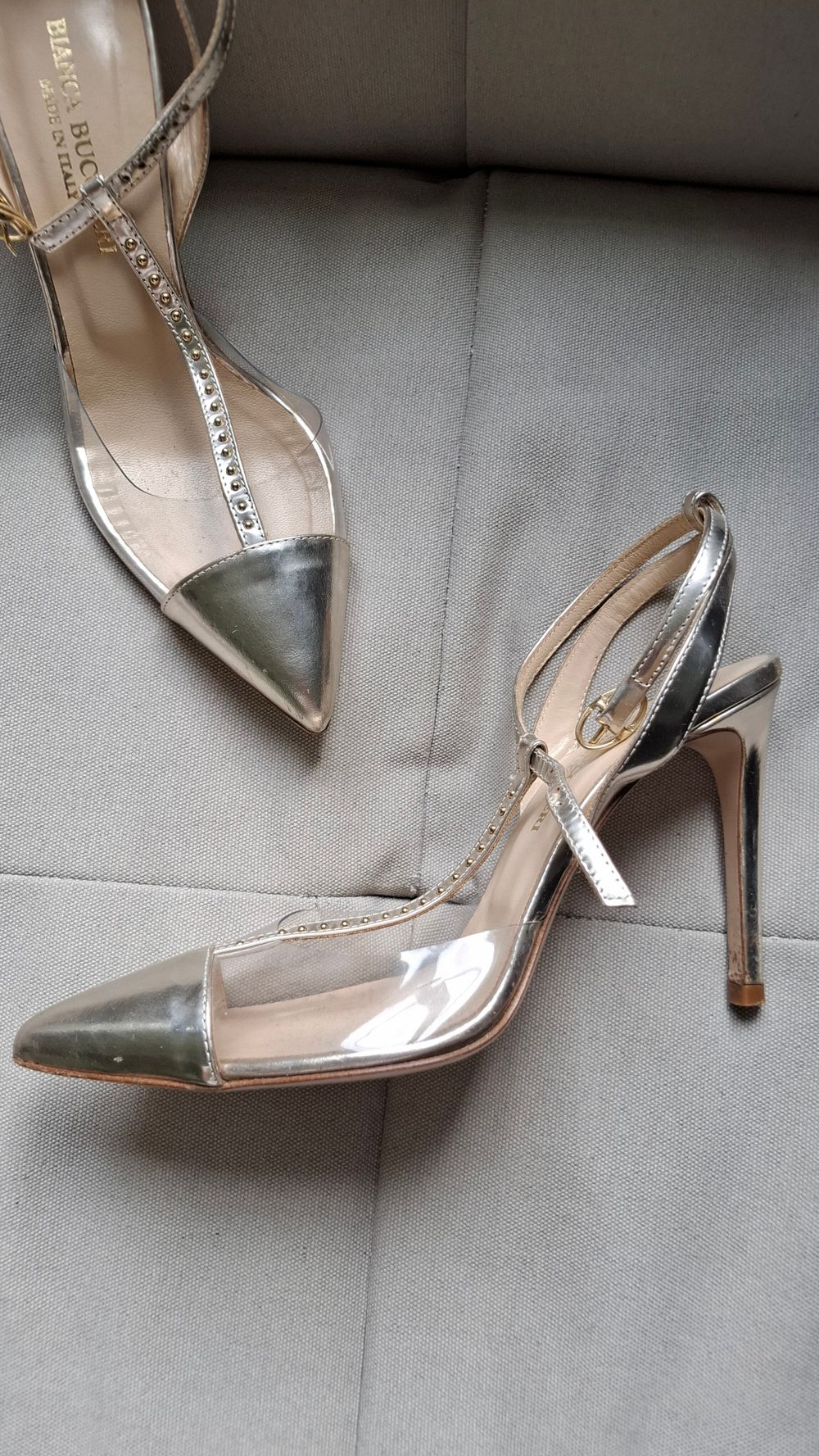 Bianca Buccheri Gold Heels 37 Italian designer
