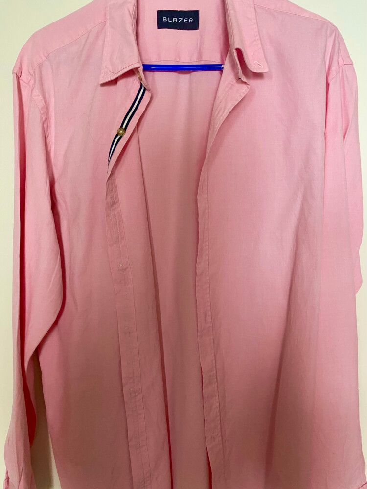 Blazer men's tailored pink long sleeved large shirt
