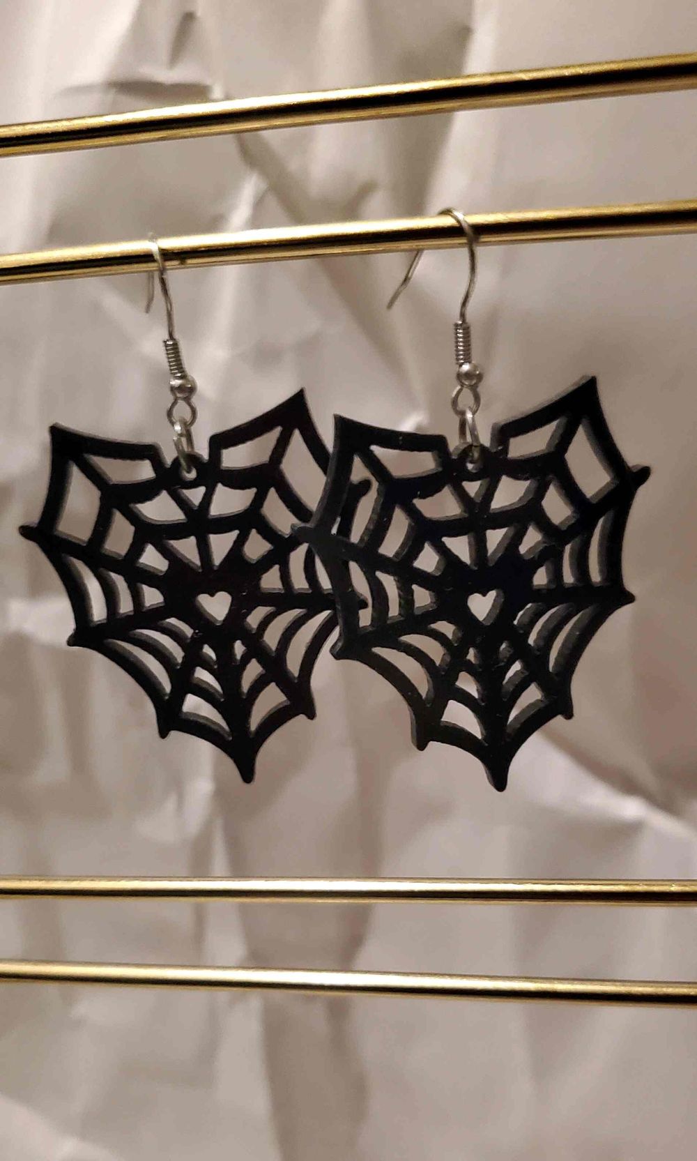Black Spiderweb Earrings