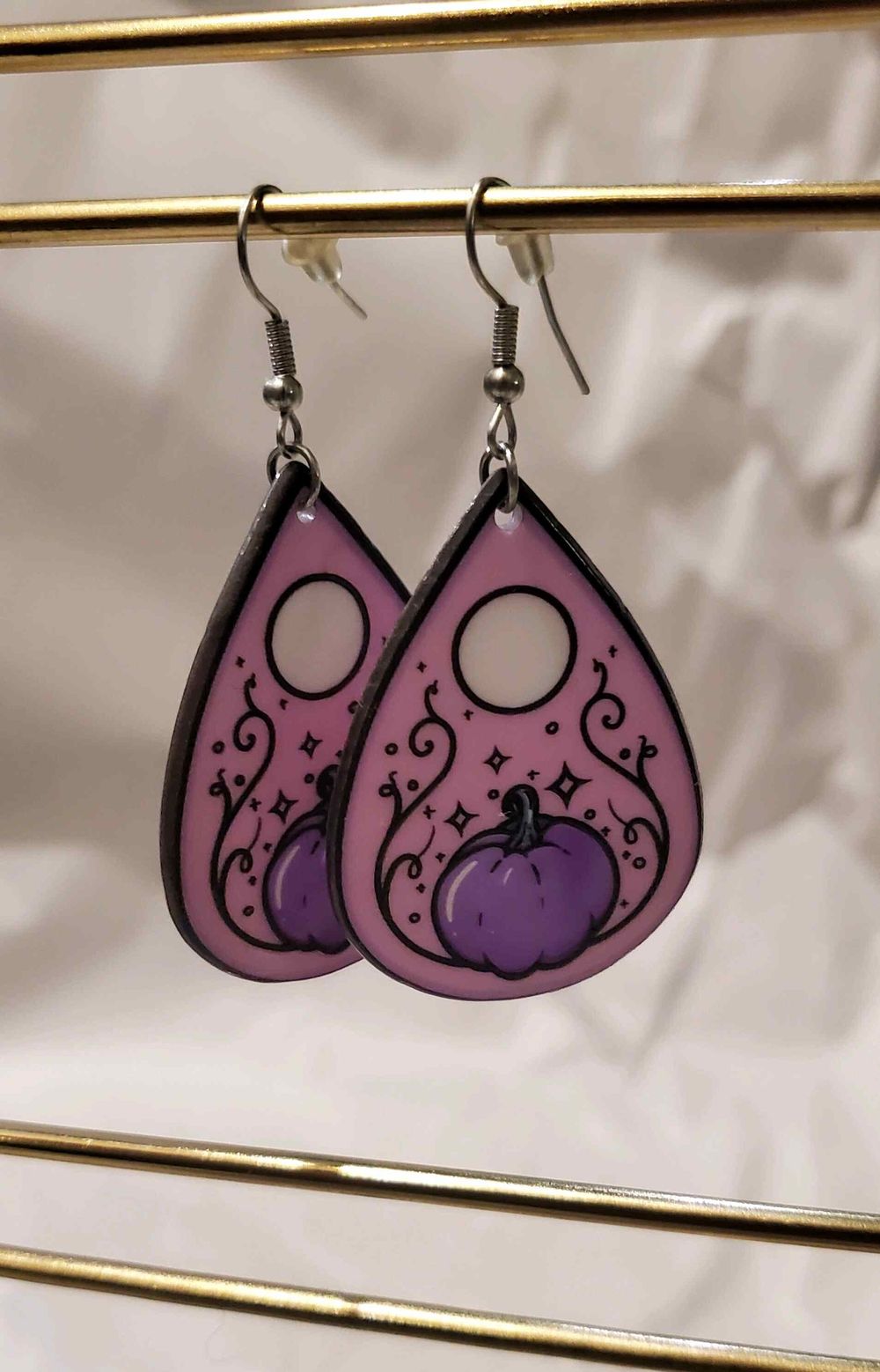 Cottage Core Cute Pink Pumpkin Drop Earrings
