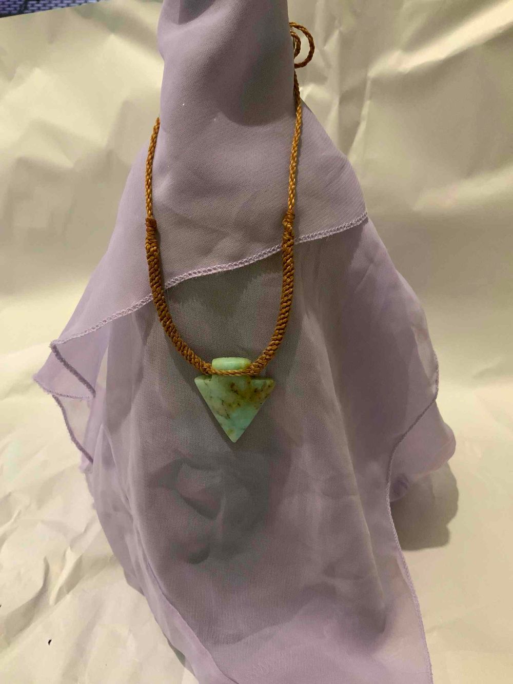 Amazonite Arrowhead Braided Macrame Cord Necklace