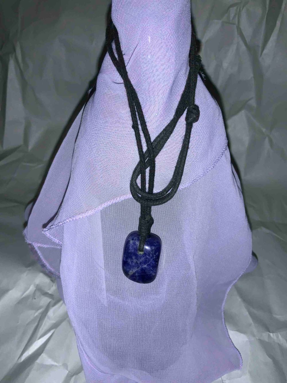 Sodalite Tumble Crystal Adjustable Cord Necklace