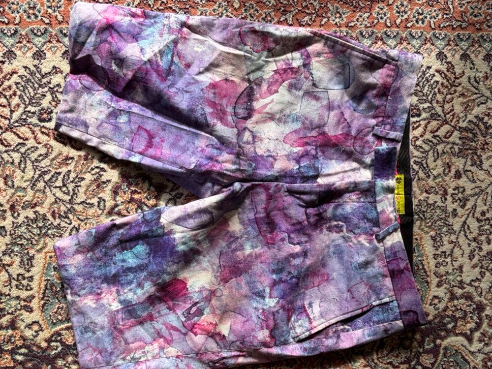 Purple Abstract Print Shorts