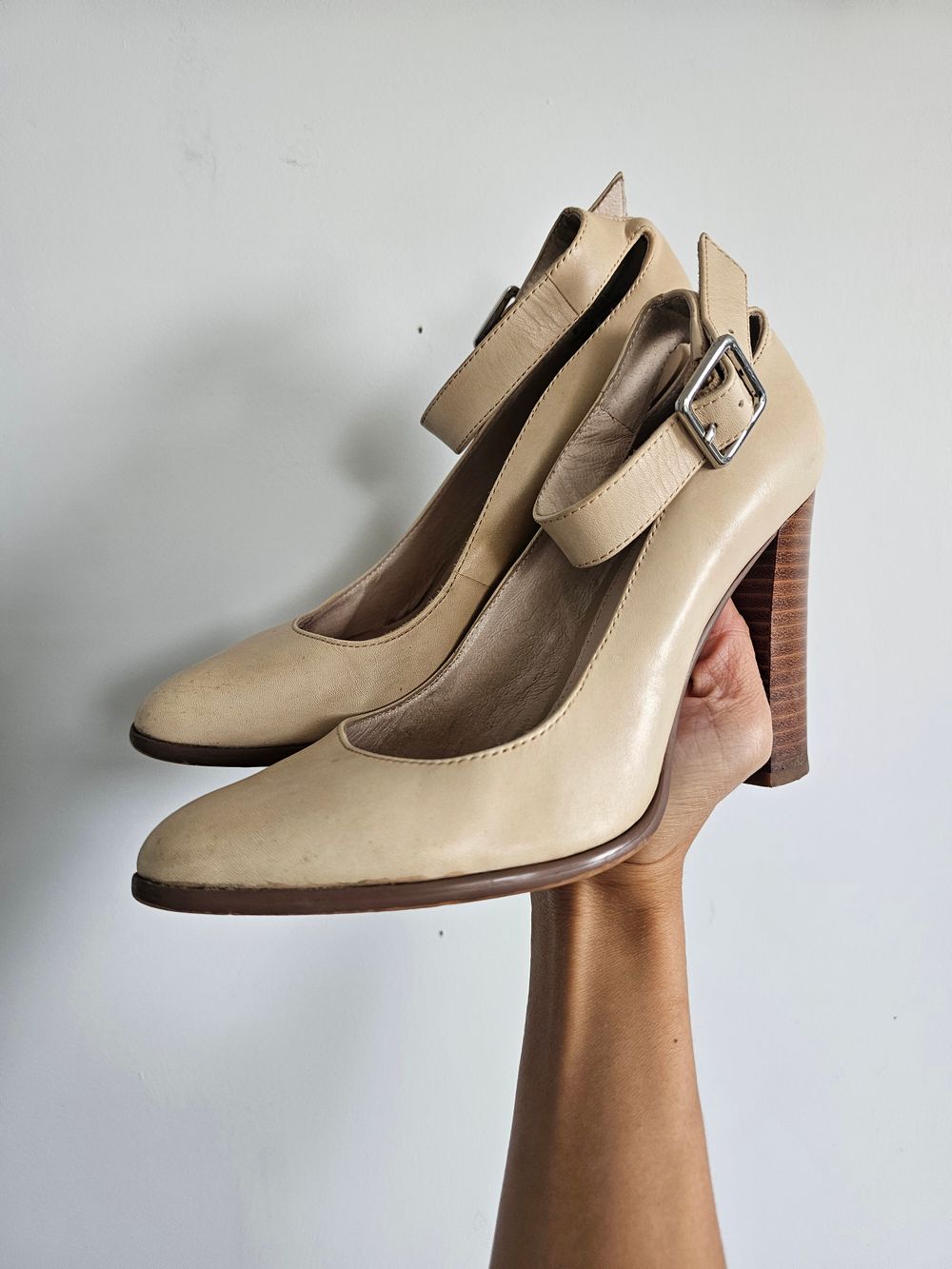 Wittner Wondery Nude Genuine Leather Heels Size 37