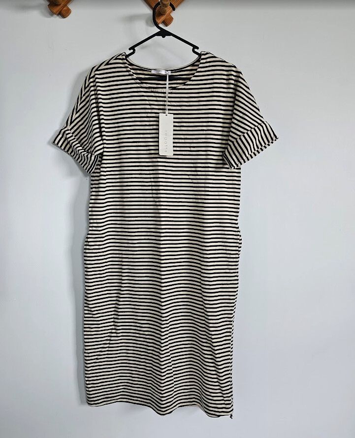 Regatta Black & Beige Striped Dress