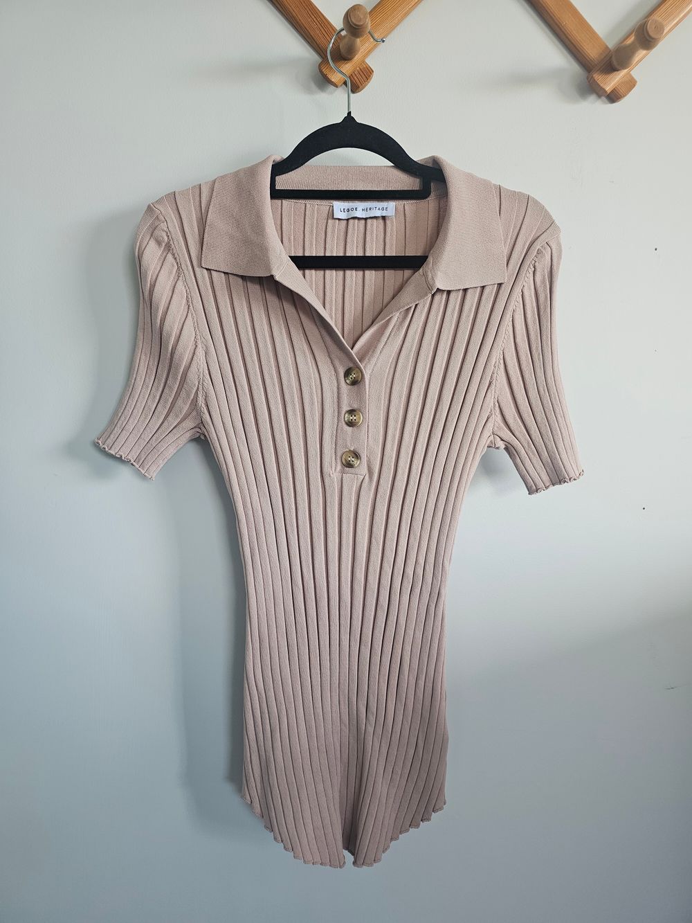 Legoe Heritage Luxe Polo Blush Top Size 0 (Small)