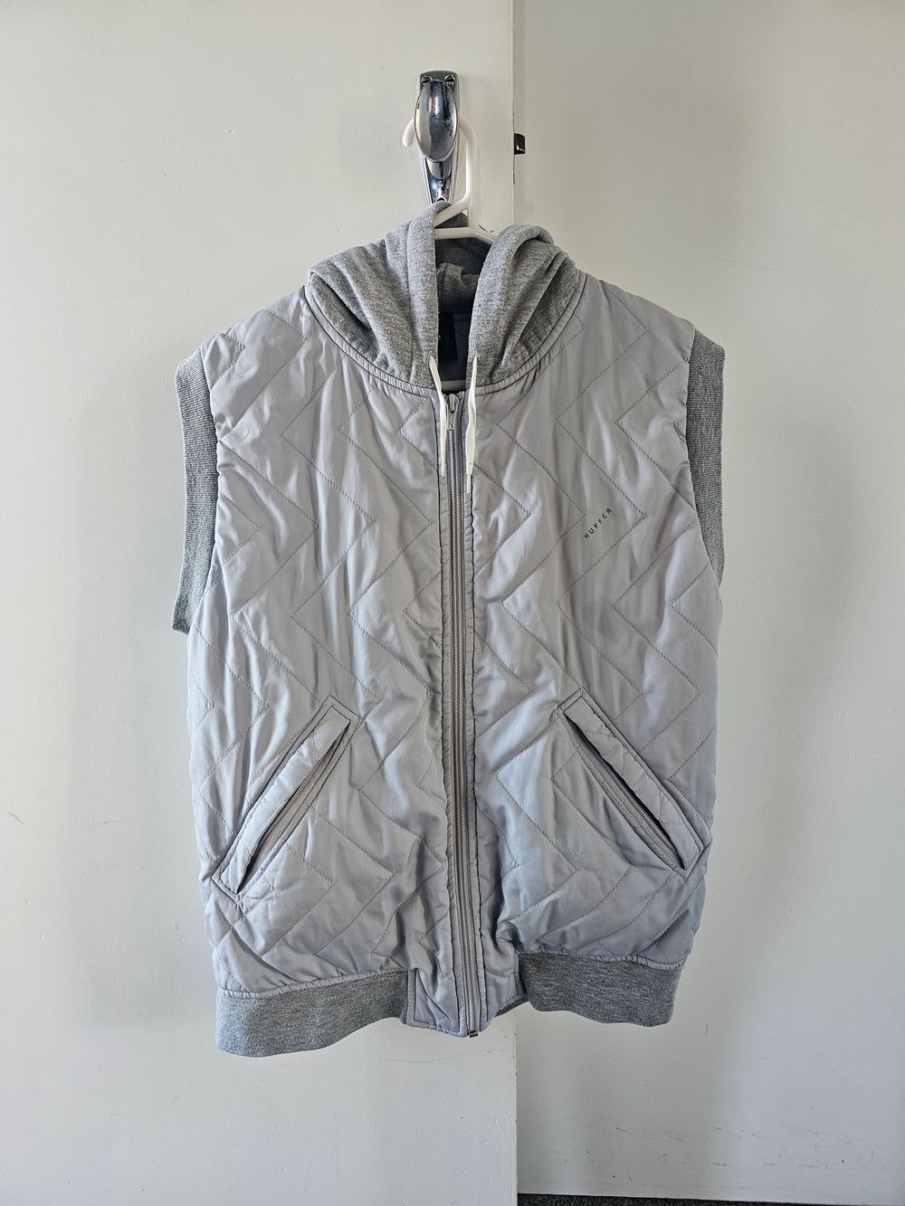 Huffer Grey Quilted Vest Size Small