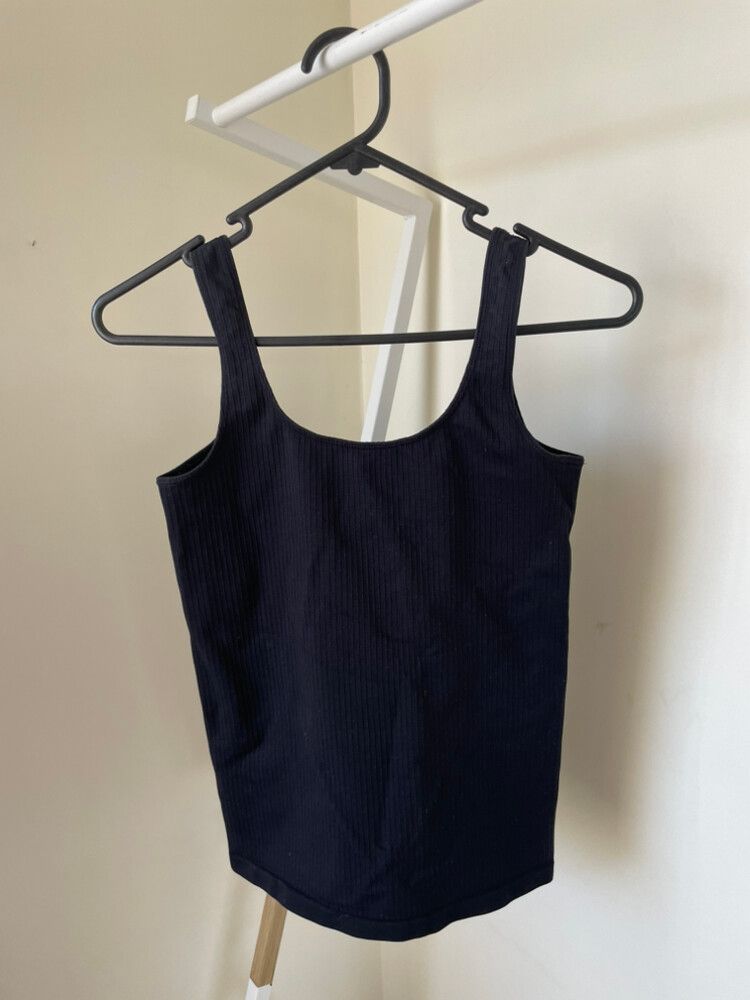 aim’n Black Ribbed Tank Top