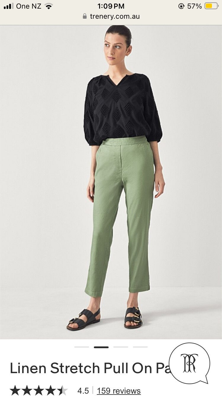Linen Stretch Pull on Pants