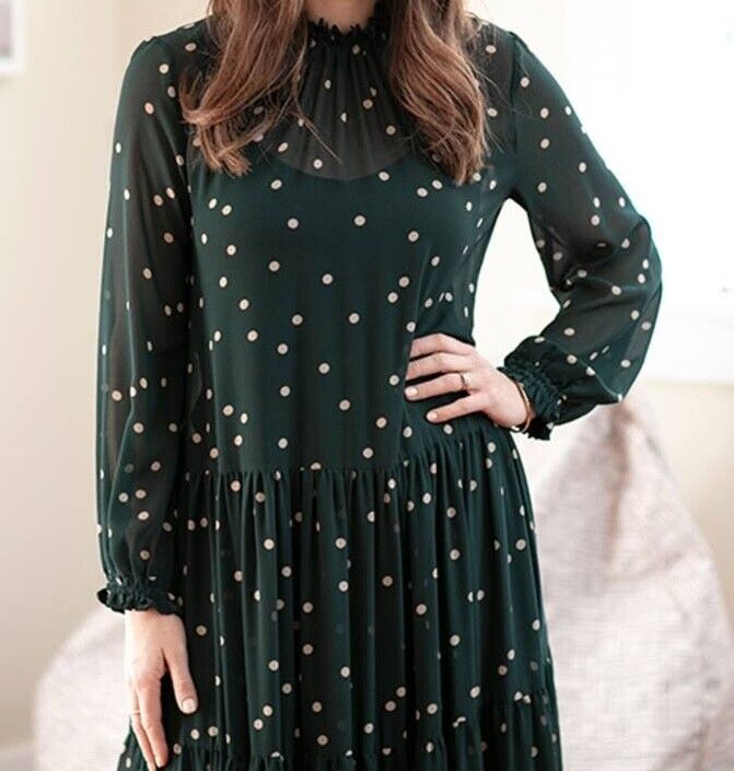 Kate Sylvester - Green Polka Dot Long Dress on Designer Wardrobe