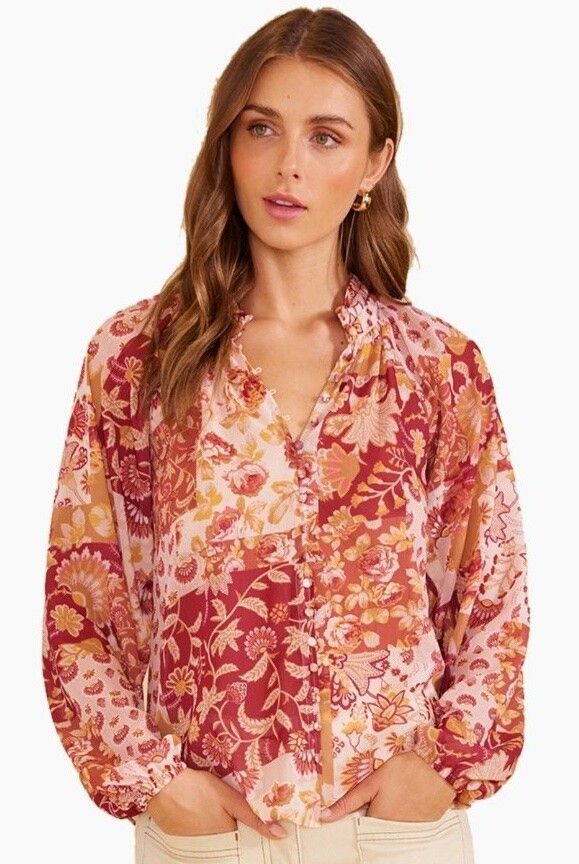 MINKPINK Floral Print Blouse