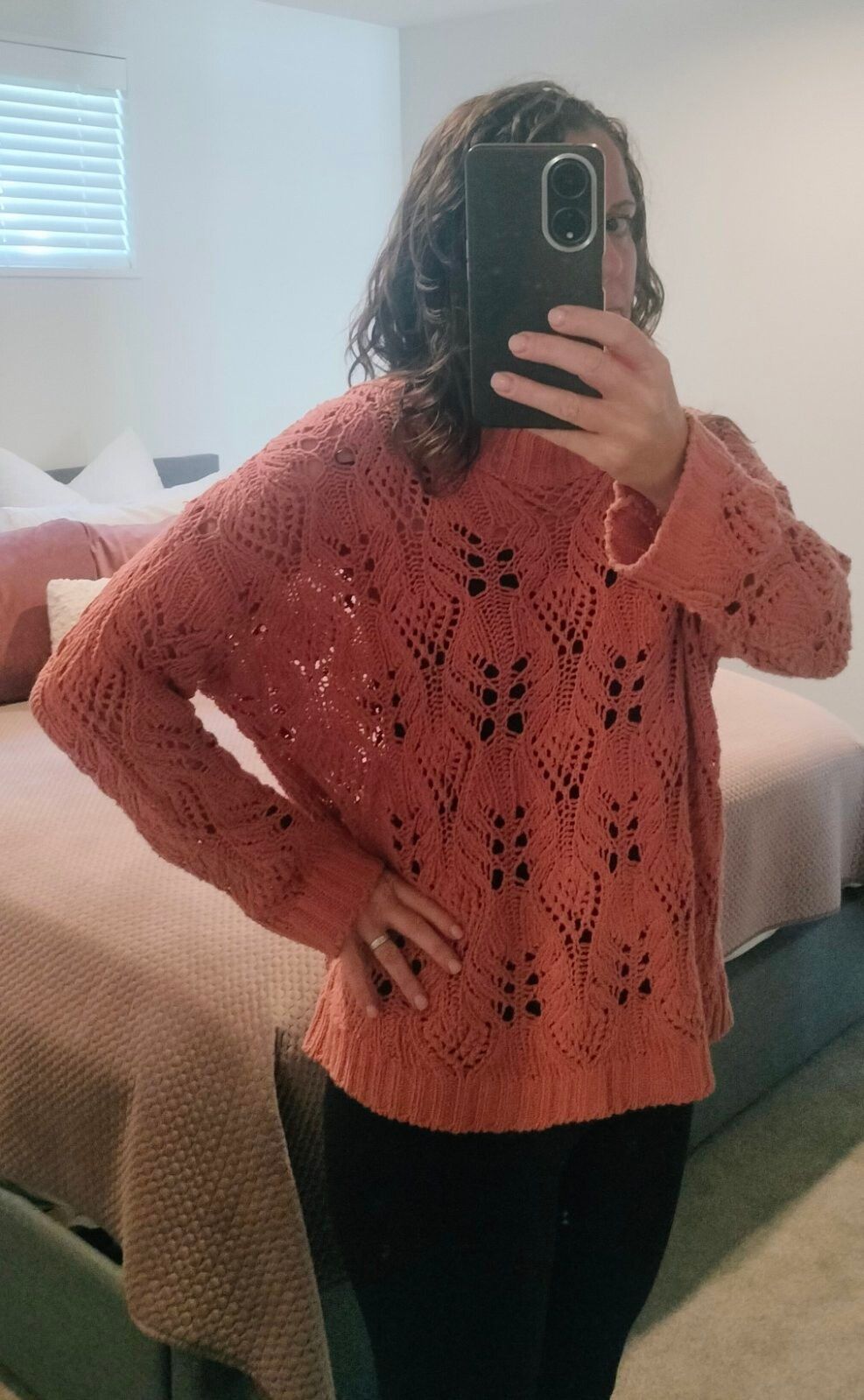 Fate + Becker Peach Knit Jumper