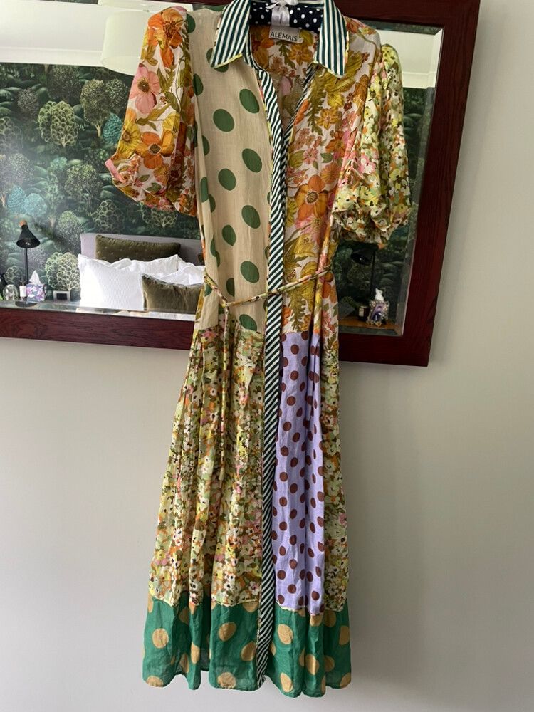 Alemais Floral Polka Dot Midi Dress
