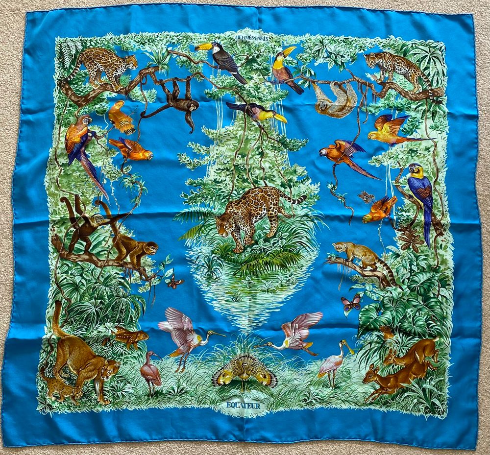 Hermès Carré 90 Silk Scarf “Équateur” by Robert Dallet — Pristine Condition