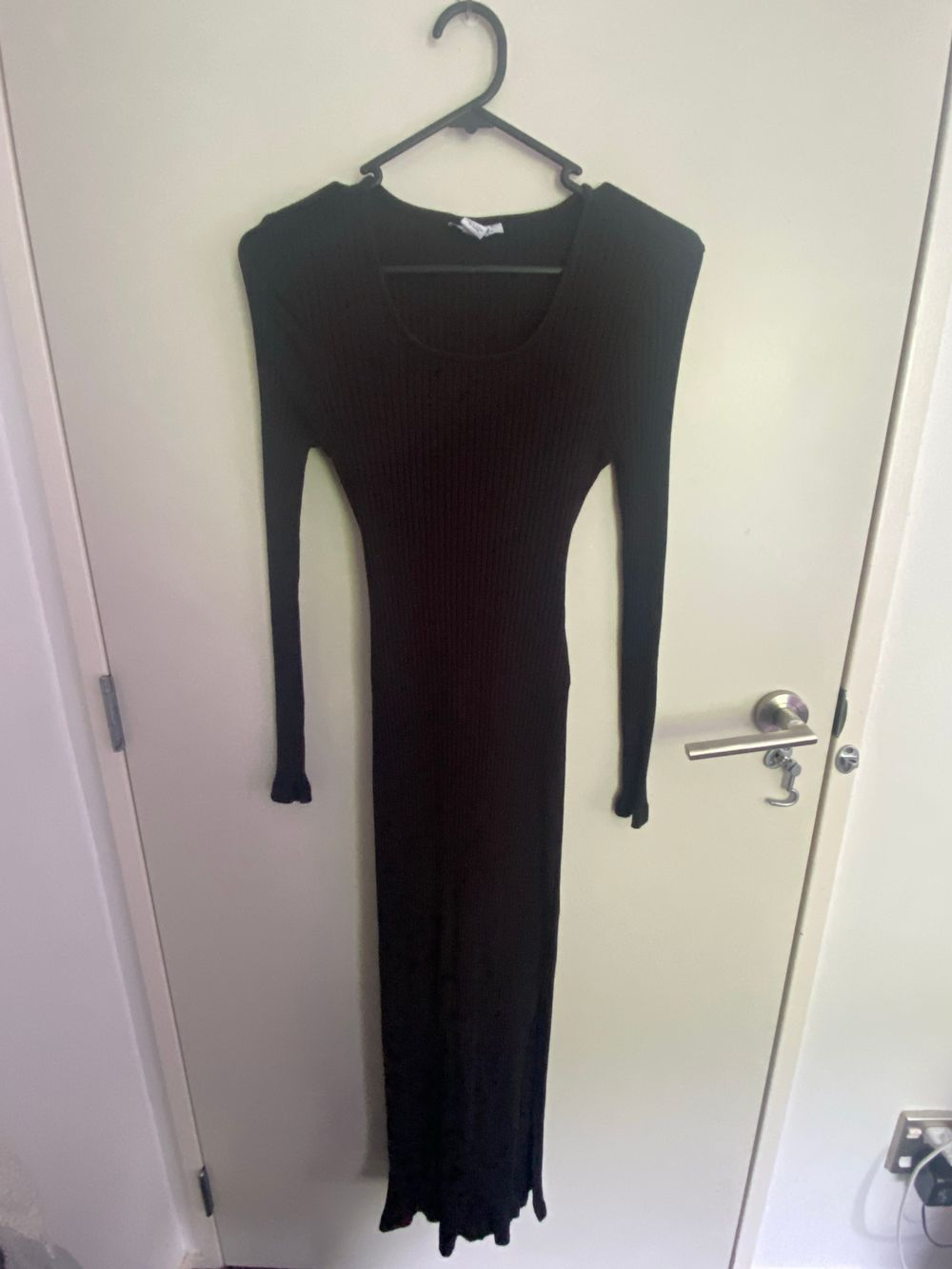 Topshop Black Ribbed Maternity Dress
