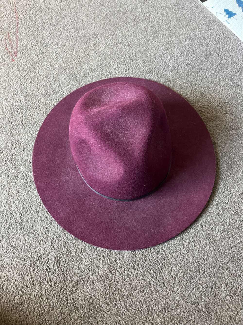 Burgundy Felt Hat