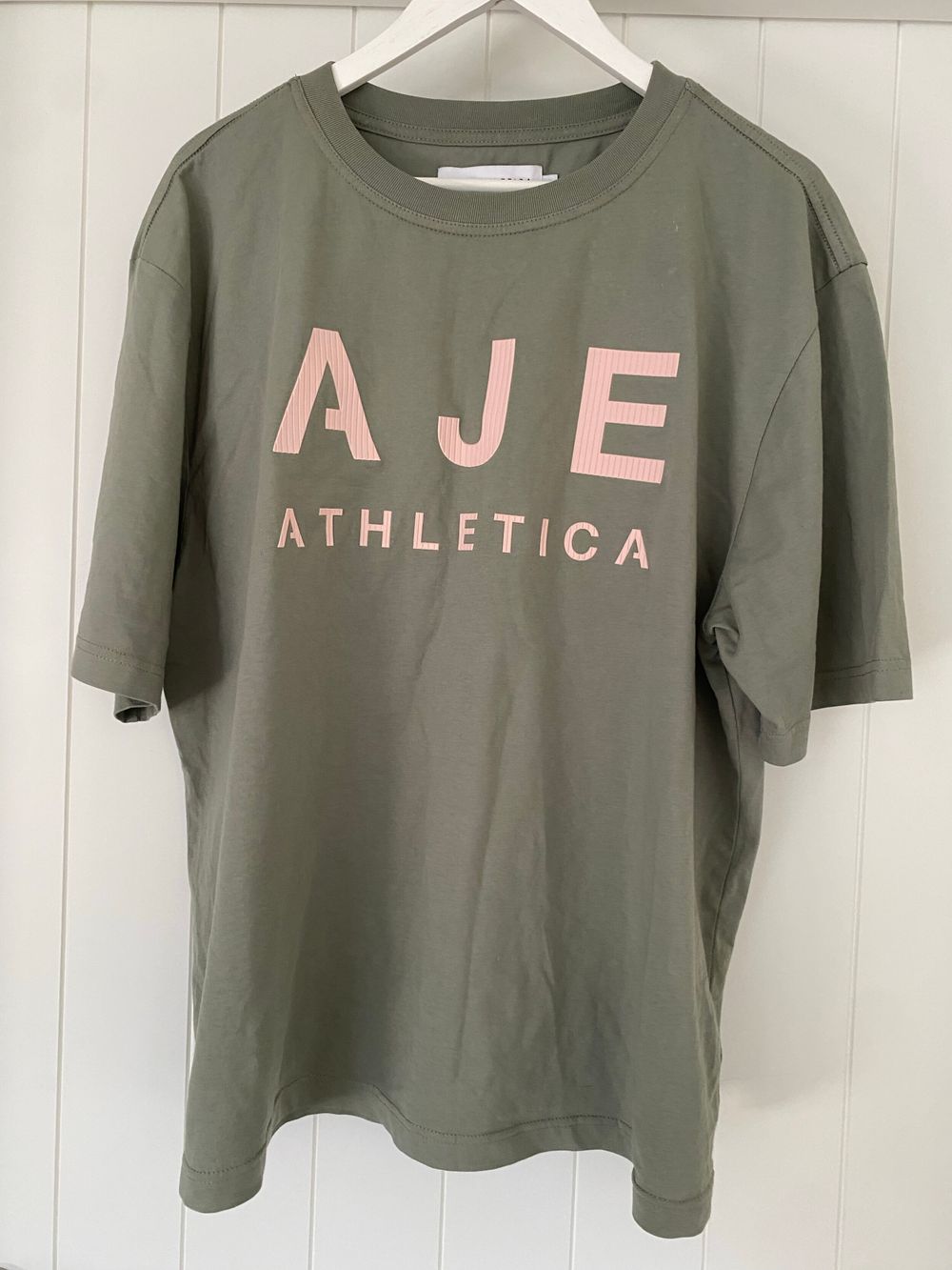 Aje Khaki and pink Tee shirt brand new