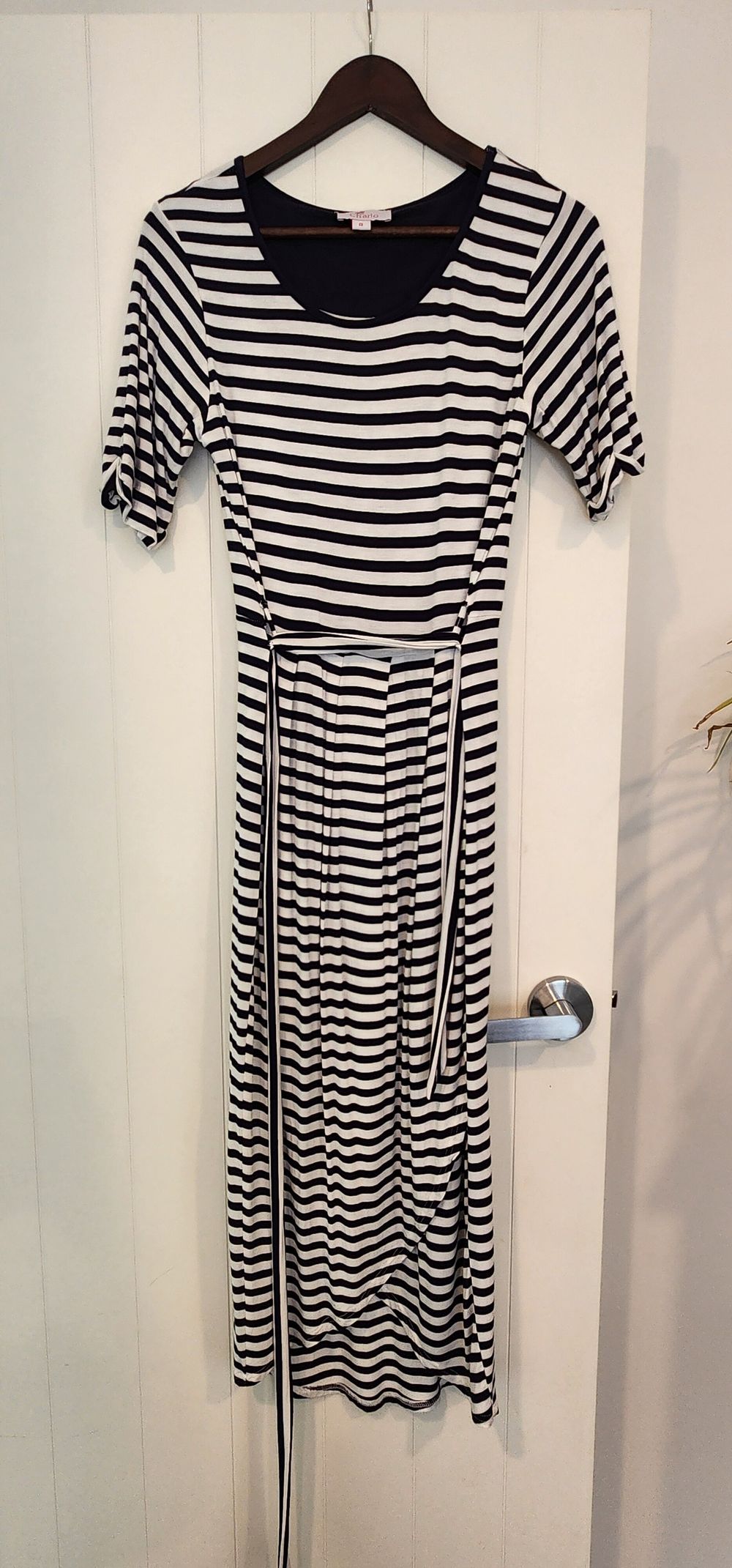 Charlo Black White Striped Dress