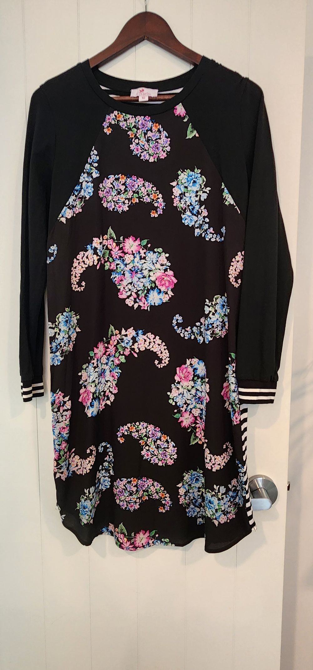 Charlo Black Paisley Floral Dress