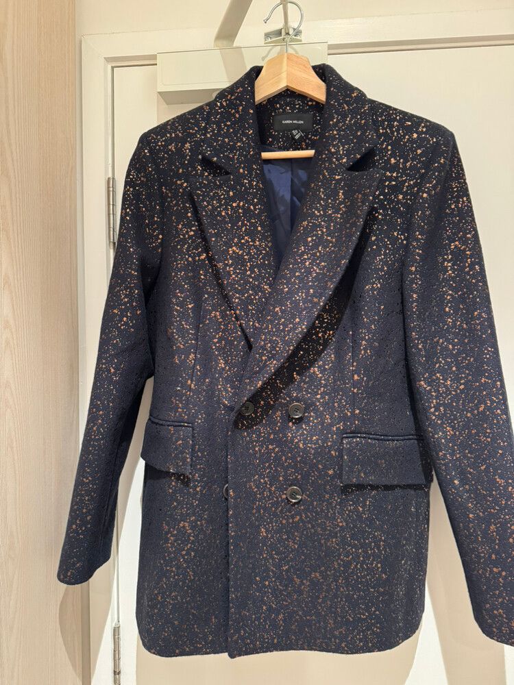 Karen Millen navy blazer with gold/bronze specks