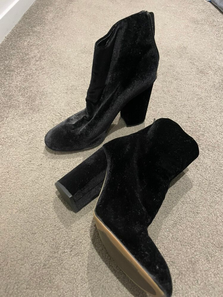 Tony Bianco Black Velvet Ankle Boots