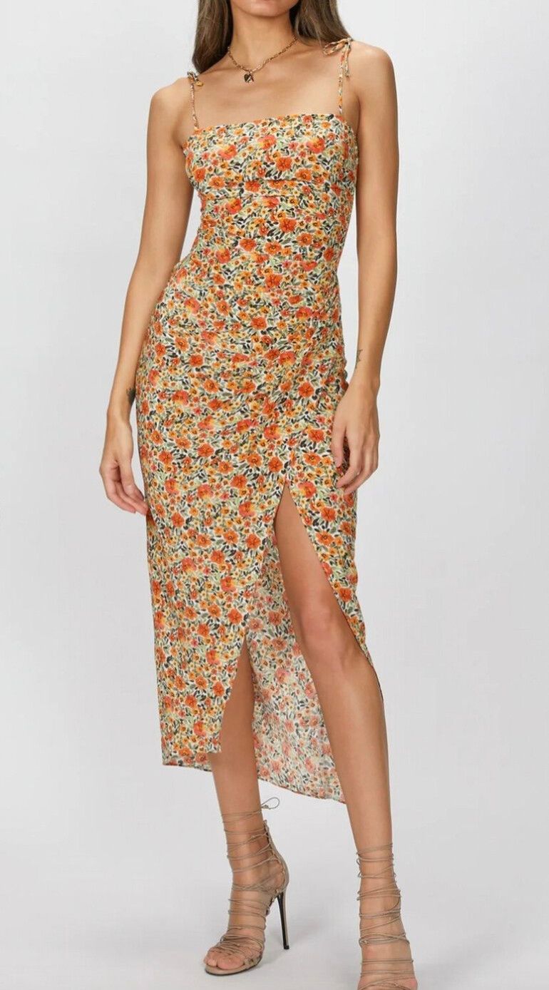 Bec and Bridge Wild Poppies Silk Dress BNWT 14 AU