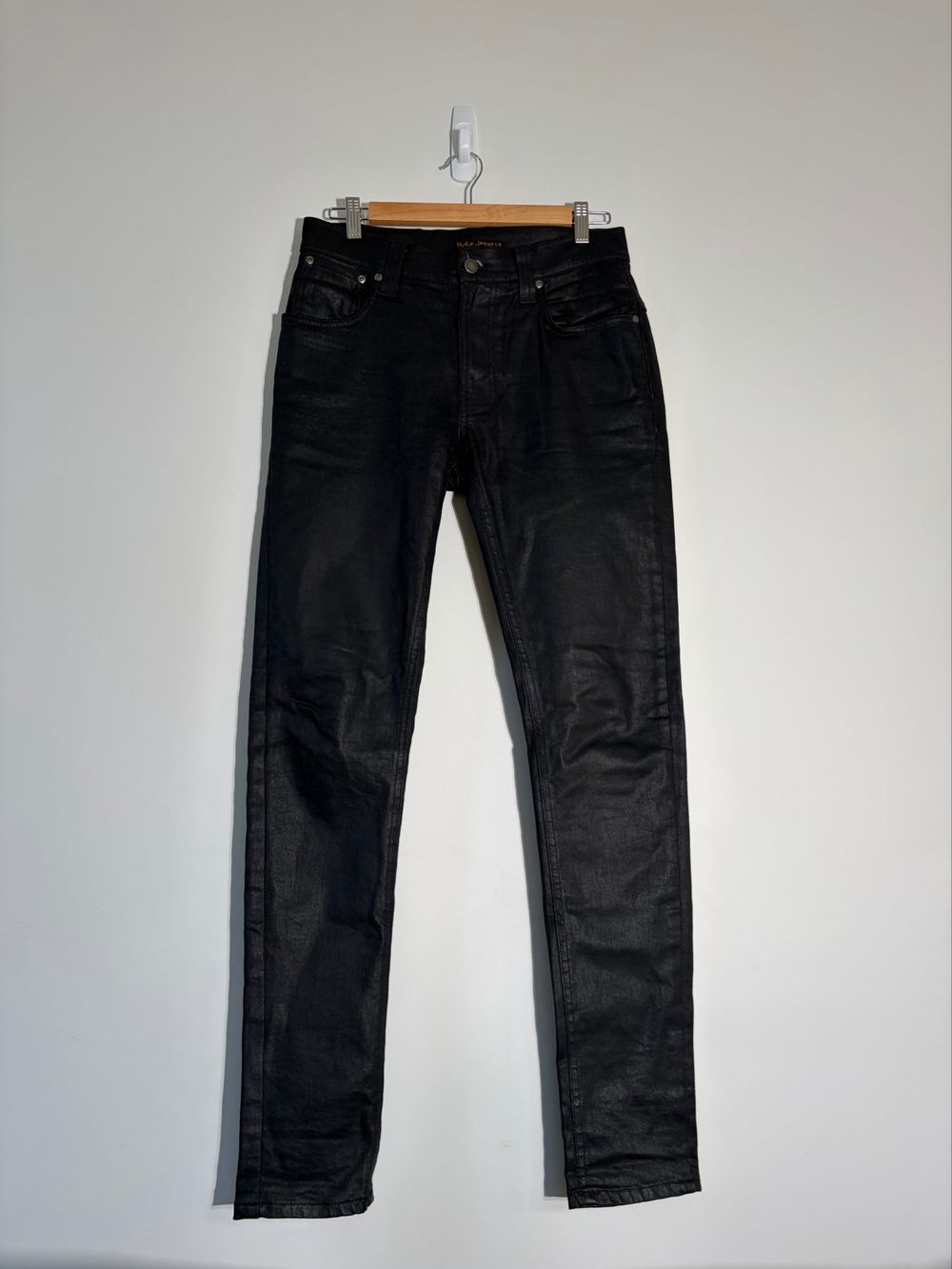 Coated Black Denim Skinny Jeans