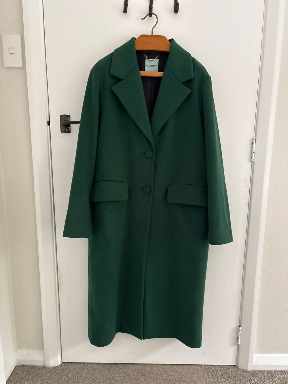 Kate Sylvester Green Aria Wool Coat