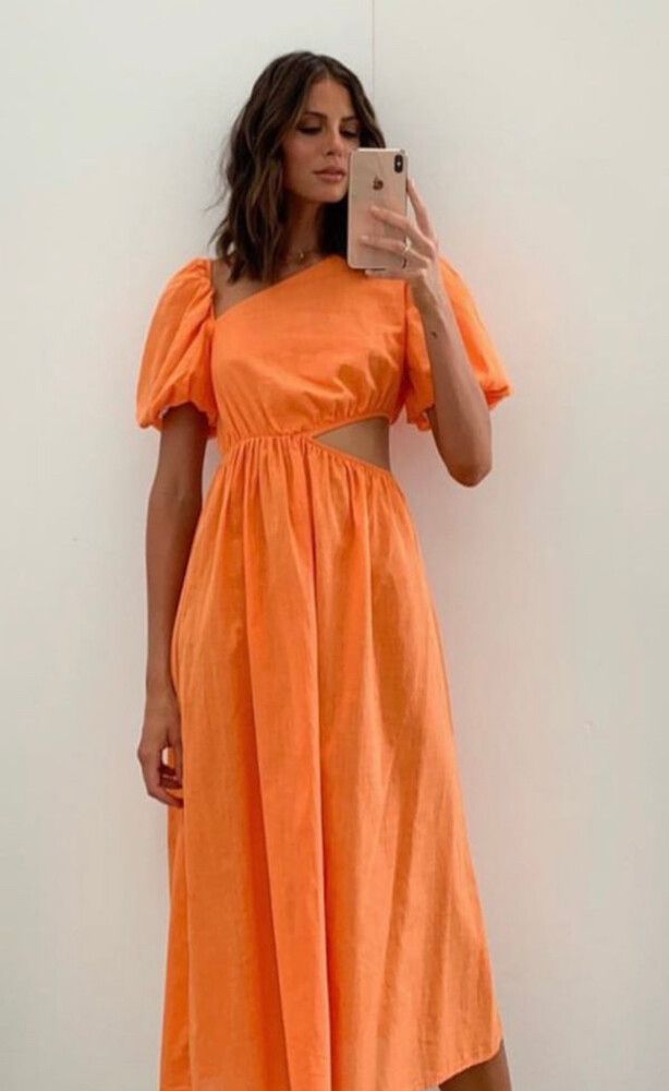 all about may orange dress all about may
