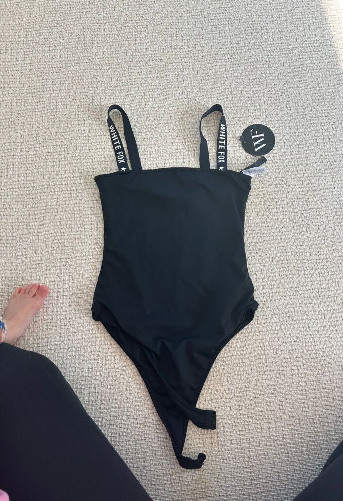 White Fox Boutique Look Alive Bodysuit, Black Size S
