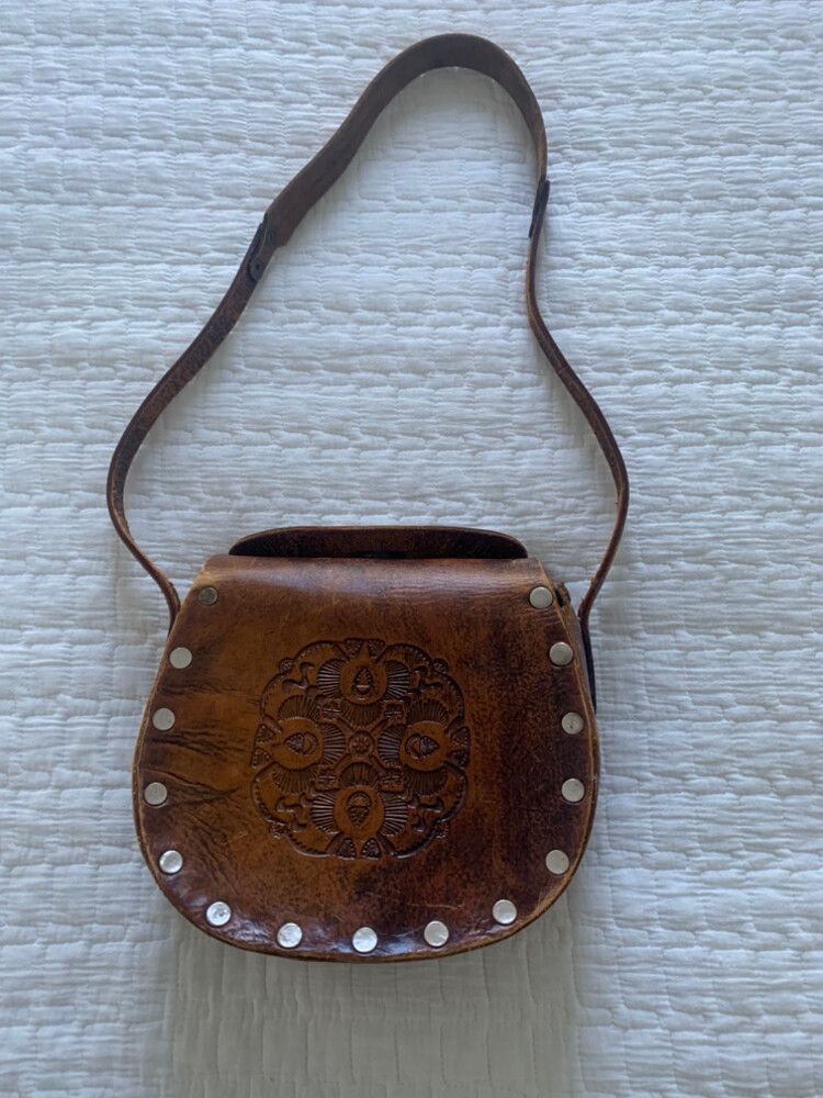 Vintage Hand Tooled Leather Bag