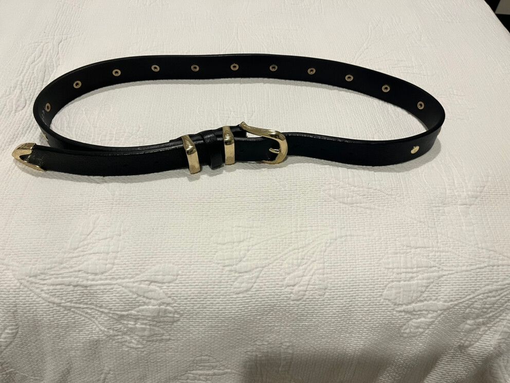 Moochi Black Leather Belt Size M