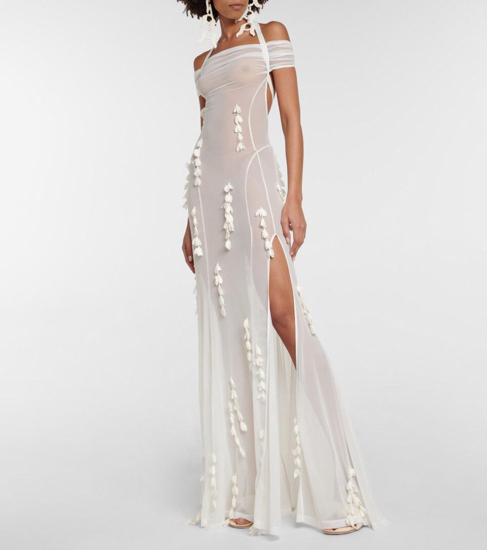 jacquemus sheer dress Jacquemus La Robe Maille Oranger Dress