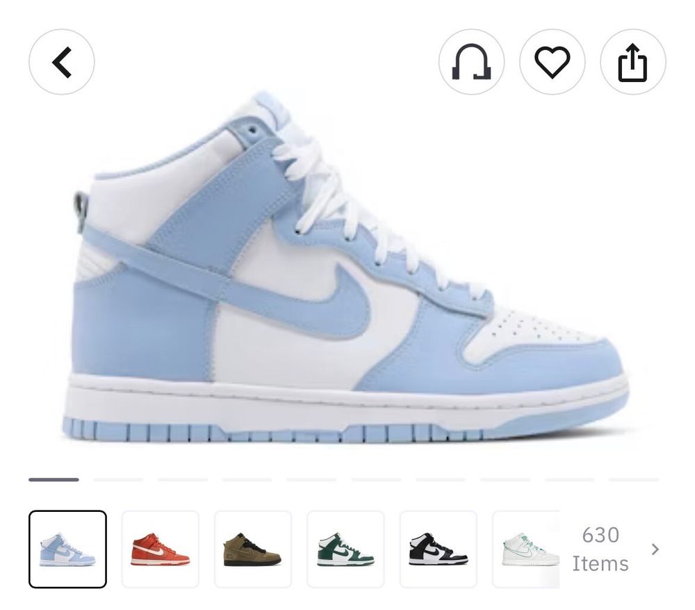 Nike Blue and White High Top Dunks