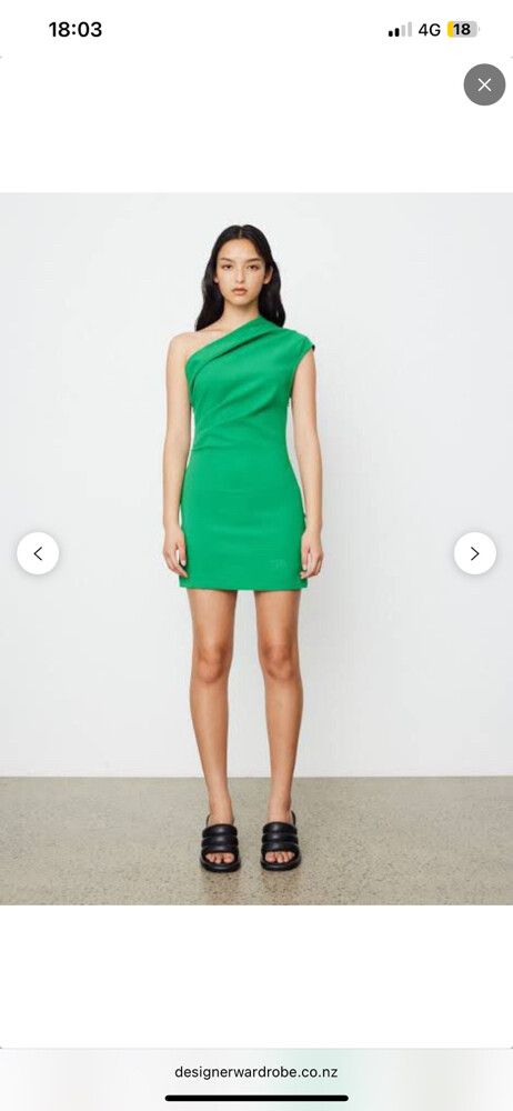 Wynn Hamlyn Ruby Green One-Shoulder Dress