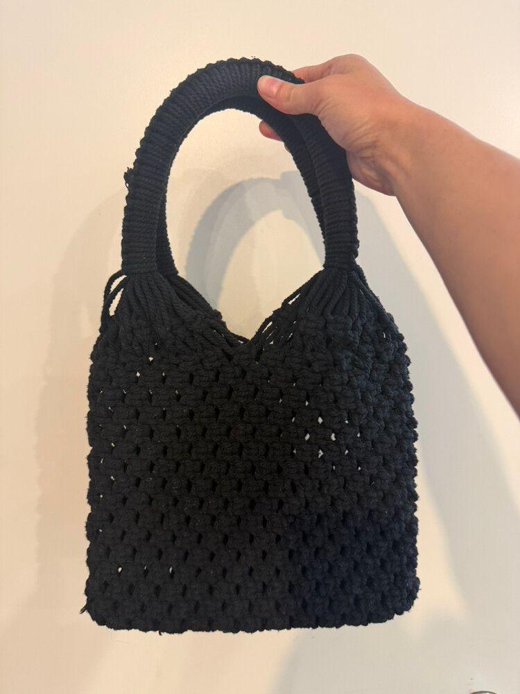 Black Macrame Bag